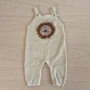 Infant 3-6 Months Cream Viverano Lion Knit Romper